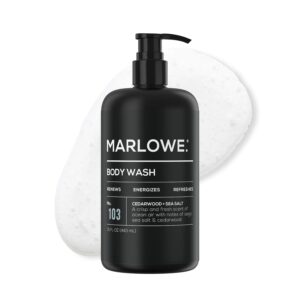 marlowe men’s body wash – cedarwood & sea salt, 15 oz pump
