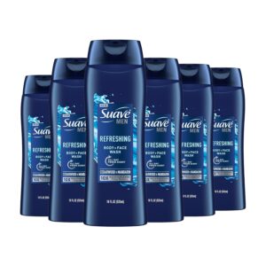 Home suave men body & face wash – cedarwood & mandarin, 18 oz (6 pack)