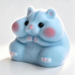 handmade squishy hamster fidget toy – soft silicone stress relief (blue)