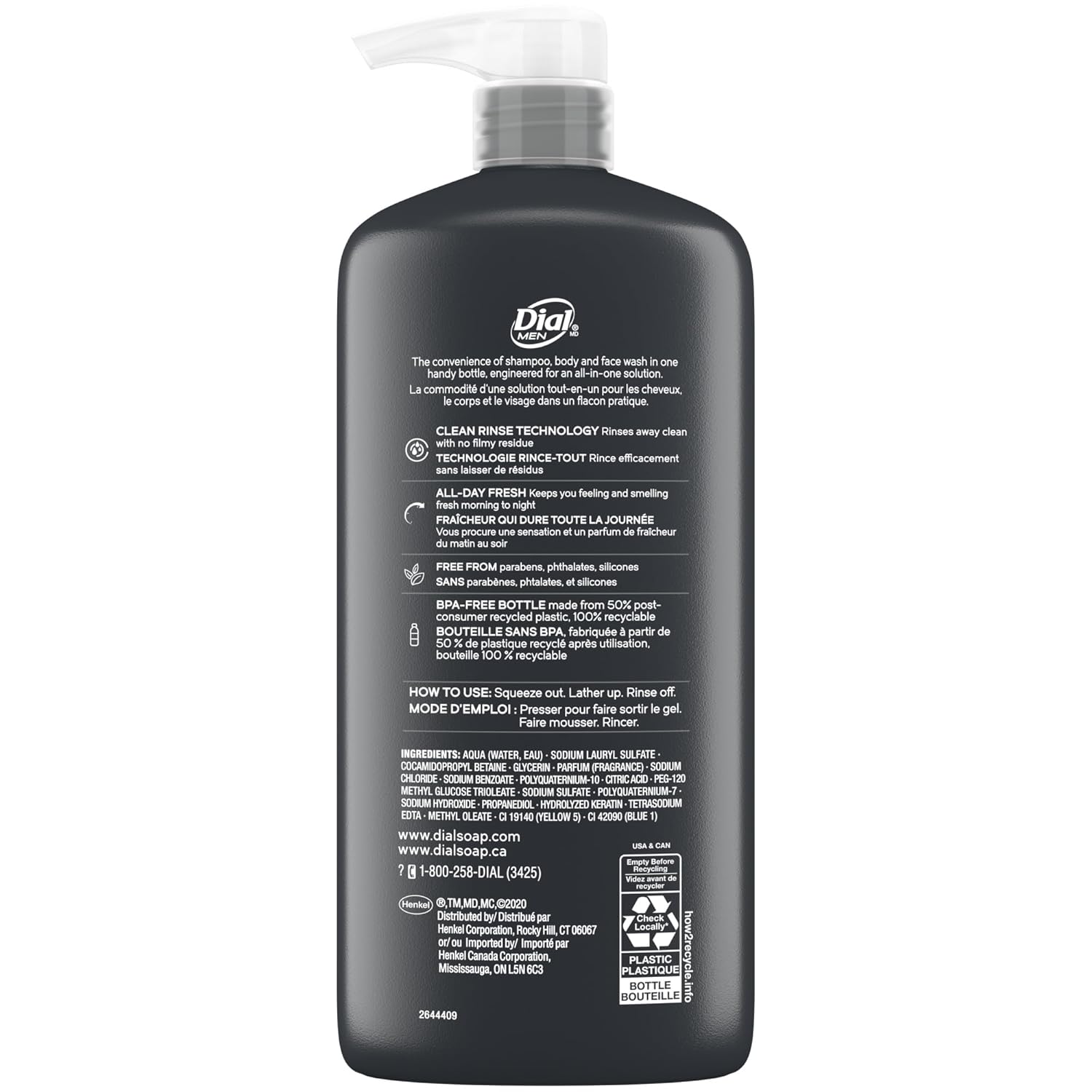 dial men 3 in 1 body, hair & face wash – recharge, 69 fl oz (3 pack) dial men 3 in 1 body, hair & face wash – recharge, 69 fl oz (3 pack)