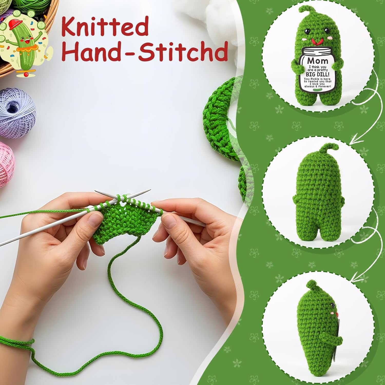 mamagiftree crochet pickle plush gift for mom – “big dill” handmade keepsake mamagiftree crochet pickle plush gift for mom – “big dill” handmade keepsake