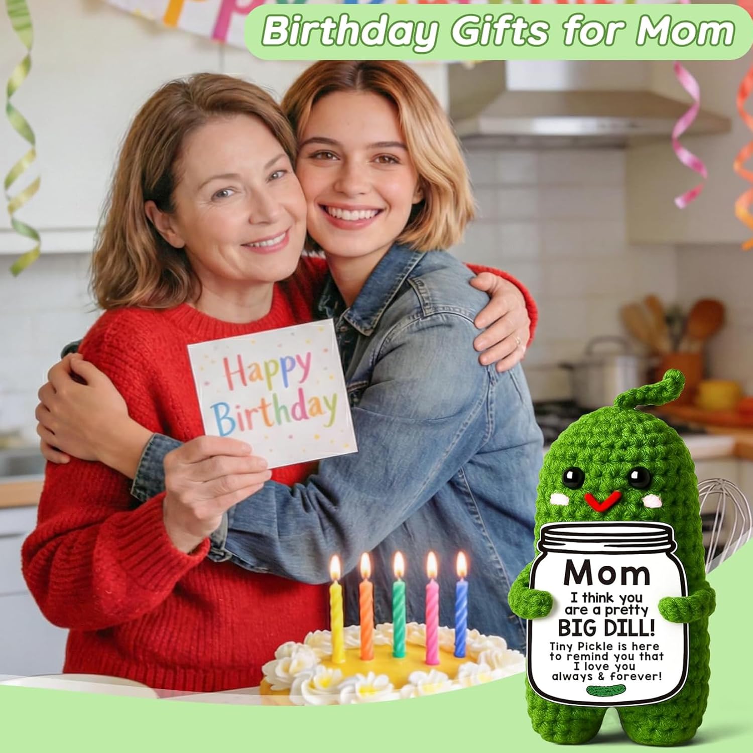mamagiftree crochet pickle plush gift for mom – “big dill” handmade keepsake mamagiftree crochet pickle plush gift for mom – “big dill” handmade keepsake