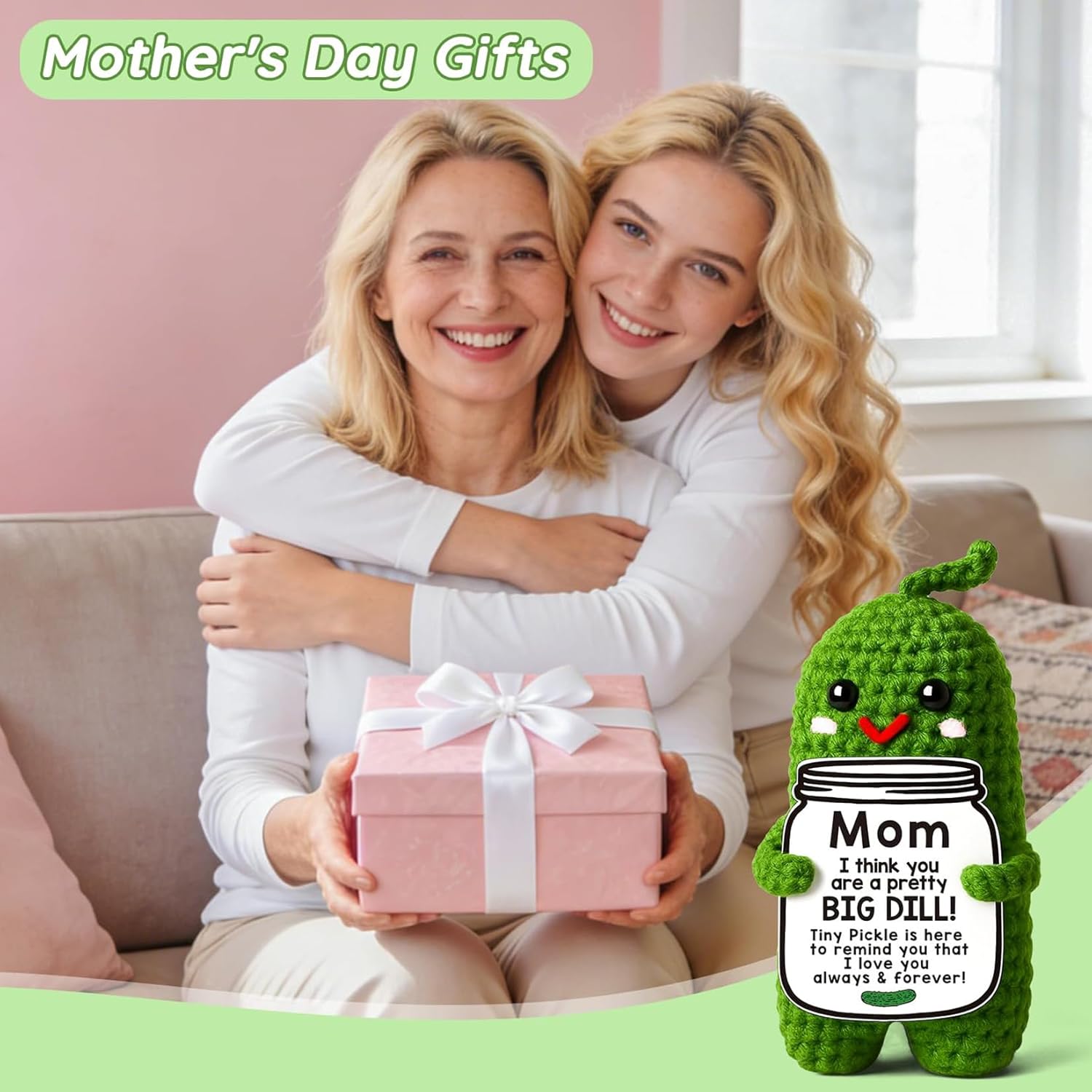 mamagiftree crochet pickle plush gift for mom – “big dill” handmade keepsake mamagiftree crochet pickle plush gift for mom – “big dill” handmade keepsake