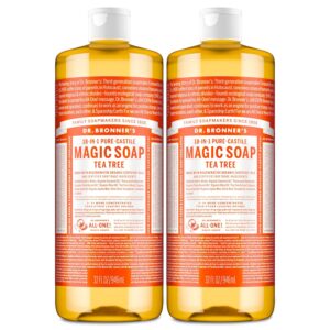 dr. bronner’s pure castile magic soap – tea tree, 32 oz (2 pack)